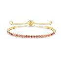 Cranmadia Sterling Silver Birthstone Tennis Bracelets for Women 2.5mm Tennis Bolo Bracelet Fashion Jewelry Birthday Gifts for Women Mom Wife | Adjustable Size 9"