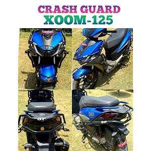 crash guard for hero xoom 125 cc bs6 model perfect fittment for this model heavy quality metal with premium powdered coating and sliders on both sides