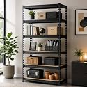 CRASOME 6-Tier Metal Storage Rack, Adjustable Boltless Steel Shelving Unit with MDF Boards, Multipurpose Storage Rack for Home, Garage, Warehouse, Kitchen &amp; Office, 62x24x12 Inch