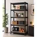 CRASOME 5-Tier Metal Storage Rack, Adjustable Boltless Steel Shelving Unit with MDF Boards, Multipurpose Storage Rack for Home, Garage, Warehouse, Kitchen & Office, 54x24x12 Inch
