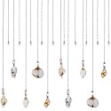 CRASPIRE 10Pcs 5 Style Sea Shell Ceiling Fan Pull Chain Extender Ocean Boho Electroplated Shells Plated Charm Pendant Decorative Extension Connector Replacement Summer Hanging Ornament for Light Lamp