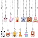 CRASPIRE 12 Style Animals Cute Ceiling Fan Pull Chain Extender Charm Pendant Panda Rabbit Decorative 12.6 Inch Extension Connector Ball Bead Cord Replacement Hanging Ornaments for Lighting Lamp Decor