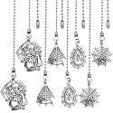 CRASPIRE 12Pcs 4 Style Spider Web Ceiling Fan Pull Chain Extender Halloween Charm Pendant Adjustable Decorative 12.6 Inch Extension Connector Ball Bead Cord Replacement Hanging Ornaments Lighting Lamp
