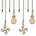 CRASPIRE 4Pcs Bronze Bulb Fan Ceiling Fan Pull Chain Extender Vintage Charm Pendant Adjustable Decorative Extension Connector Ball Bead Cord Replacement Hanging Ornaments for Lighting Lamp Decor