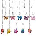 CRASPIRE Small 10pcs Ceiling Fan Pull Chain Extender 14" Small Butterfly Charm Pendant Adjustable Decorative Extension Connector Ball Bead Cord Replacement Hanging Ornaments for Lighting Lamp Decor