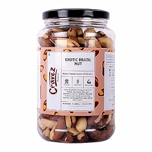 cravez natural exotic brazil nuts -1000 gm grade a  nuts premium jumbo size imported - richest natural source of selenium