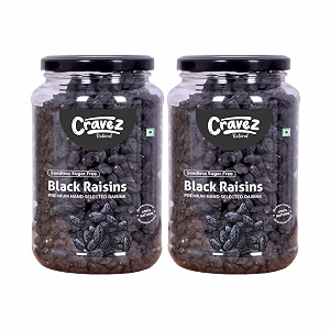 cravez seedless black raisins 1000 gramkali kishmishhigh in antioxidantsnaturally sweet amp tastyfiberous amp delicious for snackingno preservativesno additiveshealthy snacks fresh