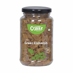 cravez seedless green raisins 500 gmkishmishnutritious dried grapesrich in iron100 naturalno preservativesno additiveshealthy snacks