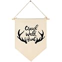 Crawl Walk Hunt,Woodland Deer-Nursery Pennant Banner Flag Sign Gift for Baby Newborn Boys Girls Kids-Banner Wall Decor for Nursery Bedroom Playroom-Baby Gift Shower-New Home Birthday Christmas Gift