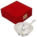 German Silver Single Bowl with Royal Velvet Box -2 Pieces Set Design-1, 150 Milliliter
