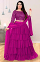 CRAZE N WORLD Embroidered, Self Design Semi Stitched Lehenga Choli (Pink)