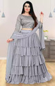 CRAZE N WORLD Embroidered Semi Stitched Lehenga Choli (Grey)