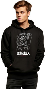 be crazy men full sleeve graphic print hooded sweatshirt