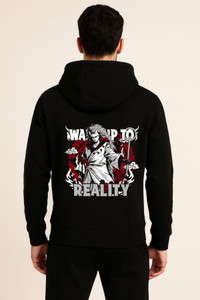 be crazy men full sleeve graphic print hooded sweatshirt