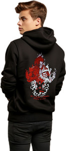 be crazy men full sleeve graphic print hooded sweatshirt