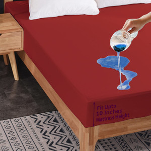 crazy world single size fitted terry cotton breathable stretchable waterproof mattress cover 19812 cm x 9144 cm maroon