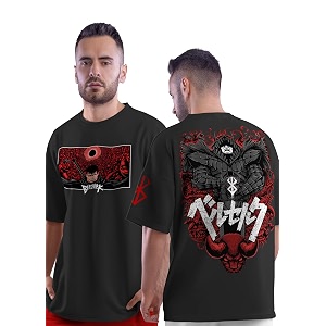crazymonk Berserk Anime Oversized T-Shirt
