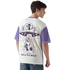 crazymonk Escape from Reality Printed Graphic Oversized