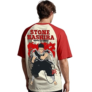 crazymonk Mens Cotton Printed Stone Hashira Oversized