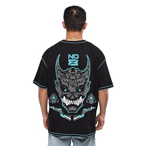 crazymonk Mens Cotton Printed Kaiju No.8 Oversized