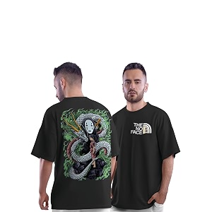 crazymonk Spirated Away Anime Oversized T-Shirt