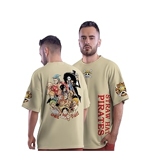 crazymonk Straw Hat Pirates Oversized T-Shirt