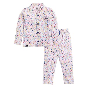 kids regular fit cotton printed night suit for baby boys
