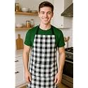 100% Soft and Cool Cotton Kitchen Apron with Front Centre Pocket, Adjustable Neck Strap and Tie, Restaurants, Catering, Kitchen, Chef Apron for Unisex