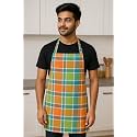 100% Soft and Cool Cotton Kitchen Apron with Front Centre Pocket, Adjustable Neck Strap and Tie, Restaurants, Catering, Kitchen, Chef Apron for Unisex