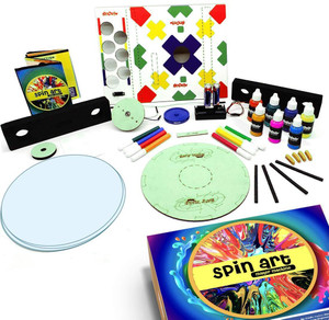 be cre8v spin art machine diy kit creative spin  paint art kit -spinning art machine