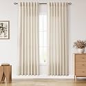 Nanspring Linen Curtains 80 Inch Long for