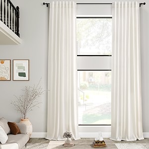 Cream Linen Curtains 192 Inches Long 2
