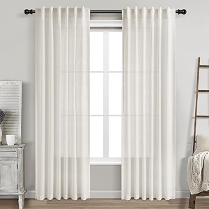 Cream Linen Curtains 84 Inch Length 2