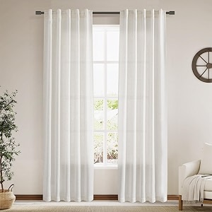 Cream Linen Curtains 84 Inch Length 2