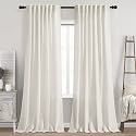 Cream Natural Linen Curtains 92 Inch Length