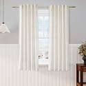 Cream Semi Sheer Linen Curtains 63 inch