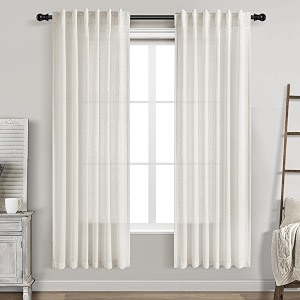 Cream Semi Sheer Linen Curtains 72 Inch
