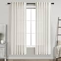 Cream Semi Sheer Linen Curtains 72 Inch