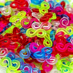 creammuffin s clips connectors rubber connectors refills for loom rubber band for diy bracelet making refill kit 1000 pcs colorful