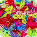 Creammuffin S Clips Connectors Rubber Connectors Refills for Loom Rubber Band for DIY Bracelet Making Refill Kit (1000 pcs, Colorful)