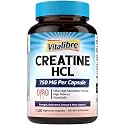 Vitalibre Creatine HCl Capsule, 750mg High Absorption Creatine Hydrochloride, Endurance, Strength, Fast Absorbing, No Load, No Bloat, Monohydrate Micronized Alternative, Once Daily, 120 Capsules