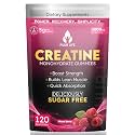 Creatine Monohydrate Gummies 5000mg – 5g per Serving – Sugar Free Vegan Creatine Supplement for Men & Women – Muscle Growth, Strength, Recovery & Energy – 120 Count, Mixed Berry Flavor