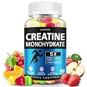 Creatine Monohydrate Gummies for Men &amp; Women - Low Sugar Chewable Creatine Gummies - Muscle Support, Energy &amp; Fitness Supplement, Mixed Various Fruit Flavors - 80 Count