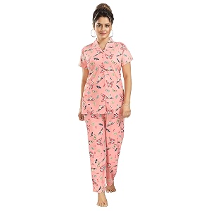Creation Butter Fly Print Night Suit for