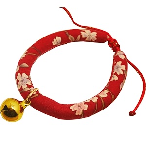 creation core japanese style flower print cat collar with golden bellreds