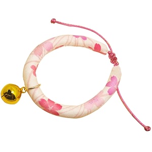 creation core japanese style flower print cat collar with golden bellpinkxs