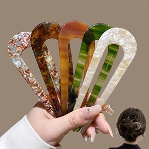 creation france pack of 5 u shape french hair pins multicolour