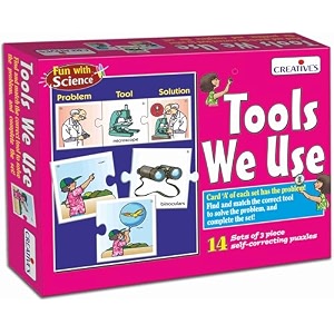 creative39s tool we use  fun with science  stem puzzles  use of proper tools amp match solutions  educational for kids  14 three piece matching puzzles for ages 4 amp up