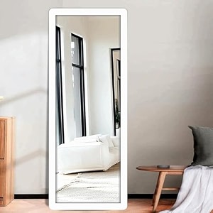 creative arts n frames 15x51 inch full length dressing chevel long fiber wood wall hanging leaning framed hd mirror home wall living room decor items sophosticated white color framed hd mirror