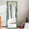 Creative Arts n Frames 15x51 inch Full Length Dressing Chevel Long Fiber Wood Wall Hanging Leaning Framed HD Mirror Home Wall Living Room Decor Items (Marble Golden Finish Color HD Mirror)